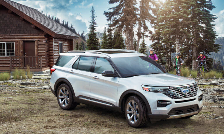 2023 Ford Explorer parked at a cabin