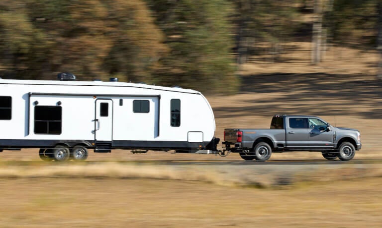 2023 Ford Super Duty F-250 towing an RV