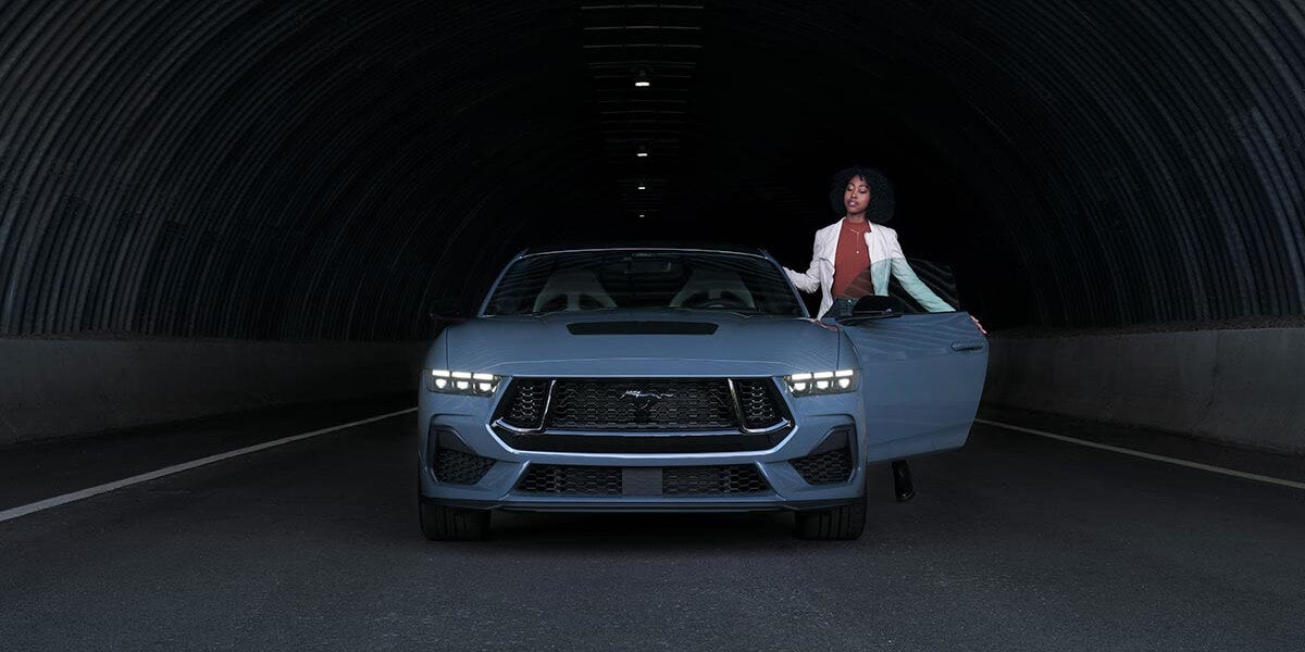 2024 Ford Mustang head on inside tunnel