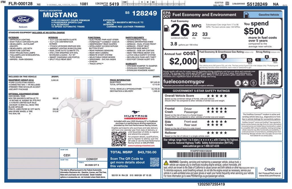 2025 Ford Mustang EcoBoost Premium