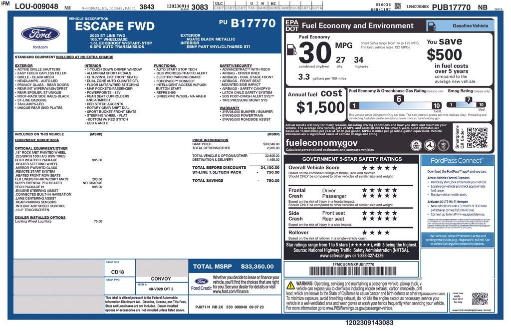 2023 Ford Escape ST-Line