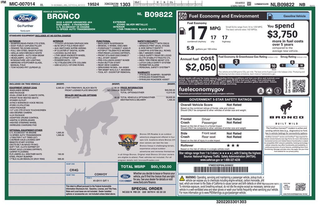 2022 Ford Bronco Badlands