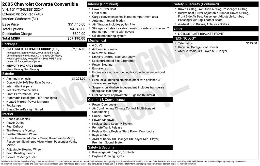 2005 Chevrolet Corvette Base