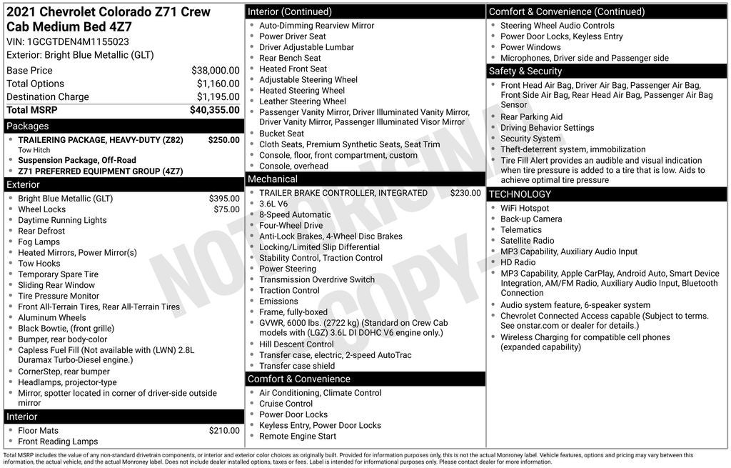 2021 Chevrolet Colorado Z71