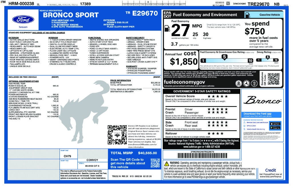 2026 Ford Bronco Sport Heritage