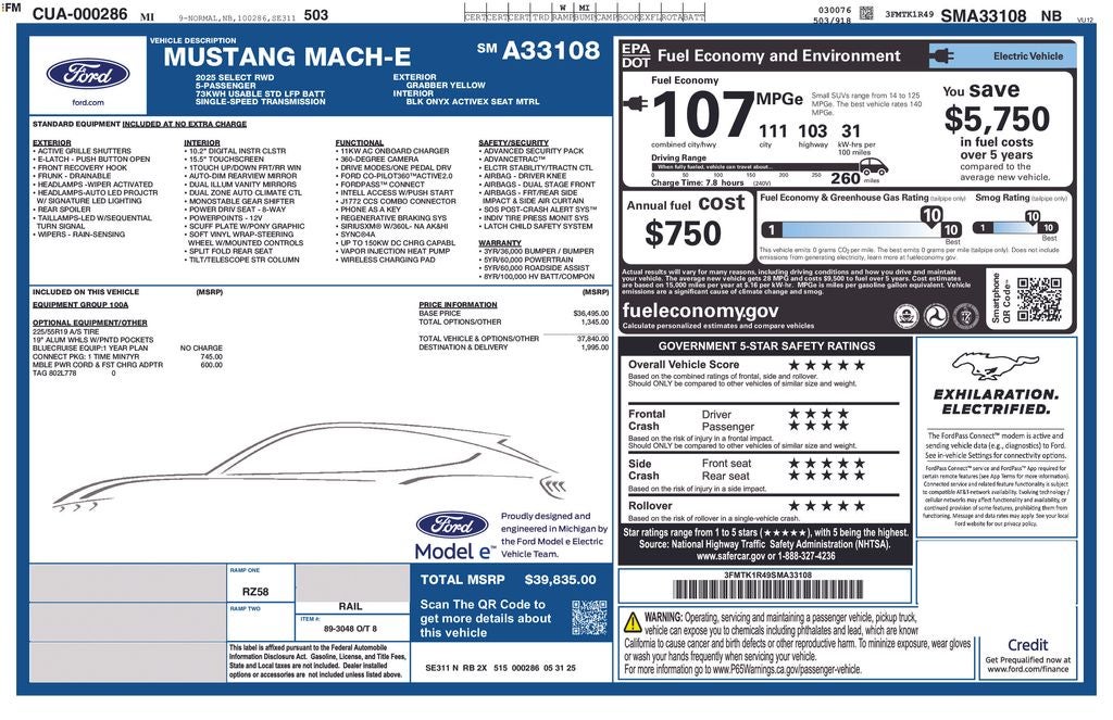 2025 Ford Mustang Mach-E Select