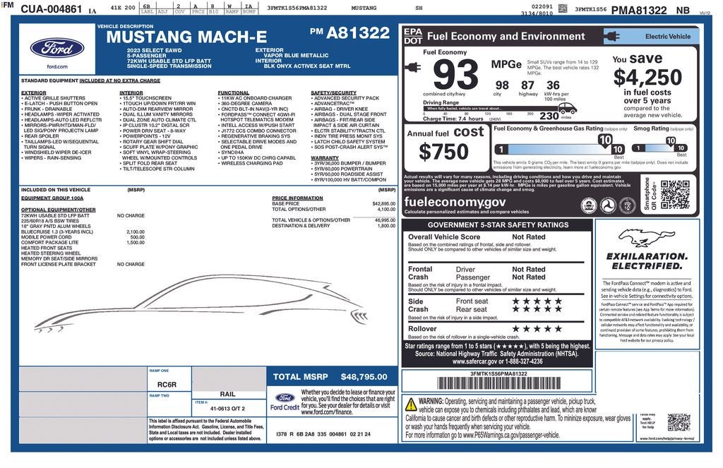2023 Ford Mustang Mach-E Select