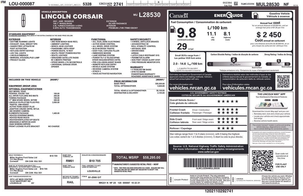 2021 Lincoln Corsair Reserve