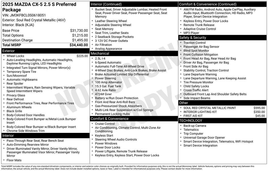 2025 Mazda Mazda CX-5 2.5 S Preferred Package