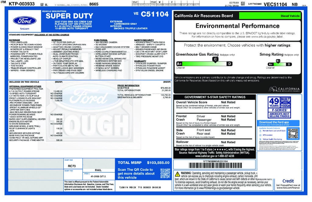 2027 Ford F-250SD F-250® Platinum®