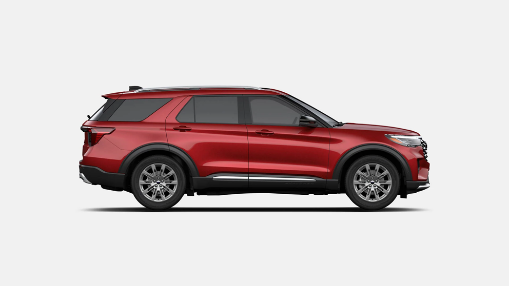 Red Explorer isolated on light gray background