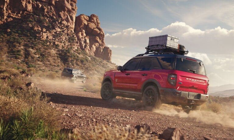 2025 Ford Bronco Sport driving in desert with luggage
