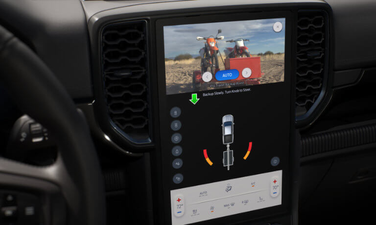 2025 Ford Ranger infotainment system with towing info