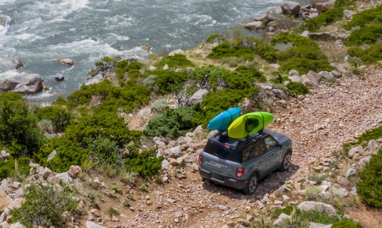 2026 Ford Bronco offroading with kayaks
