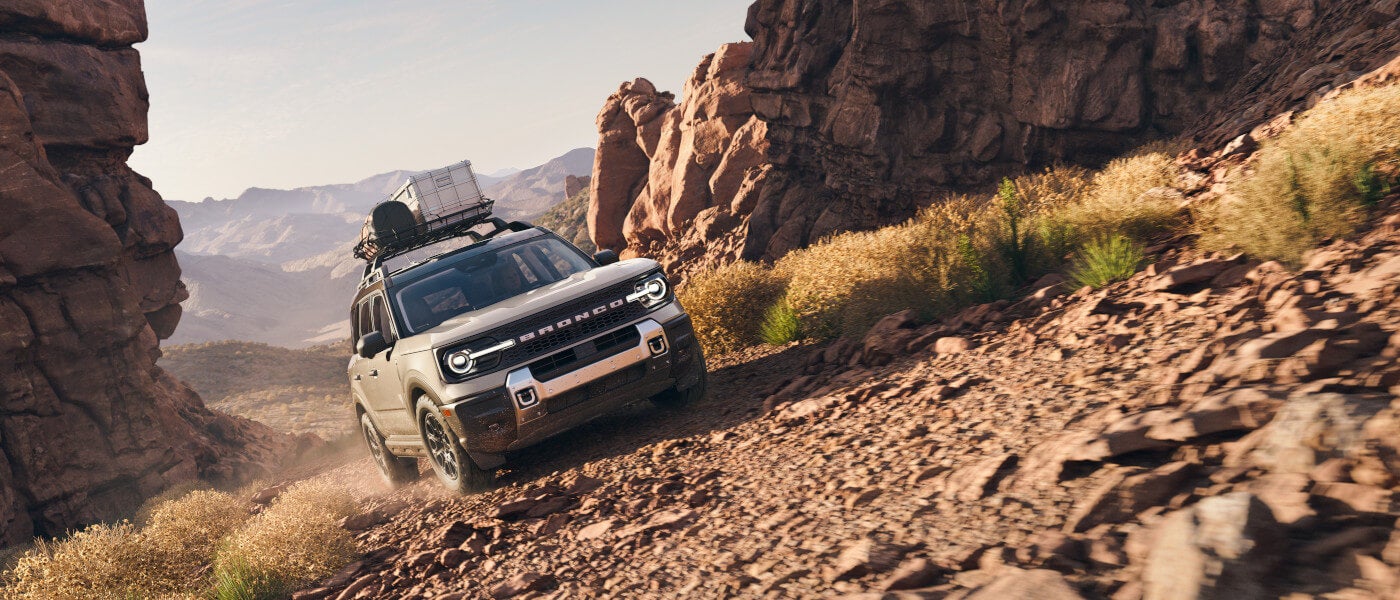 2026 Ford Bronco Sport driving up rocky path