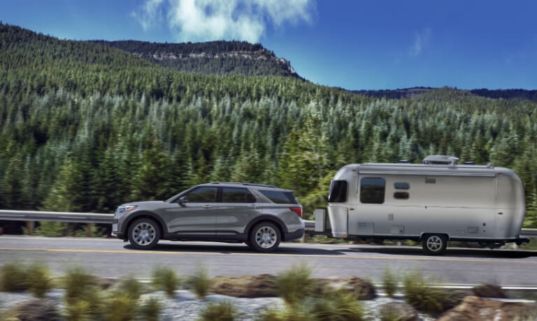 2026 Ford Explorer towing a trailer