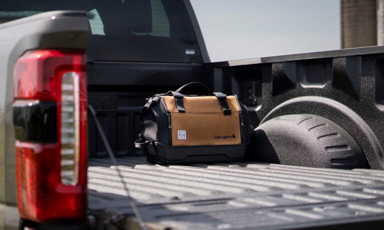 2027 Ford Super Duty with toolbag in bed